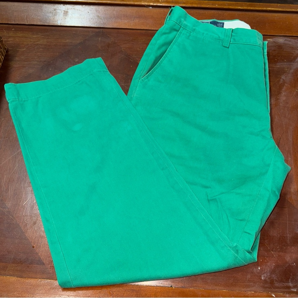 Vintage Polo Ralph Lauren Chino Preston Pants Mens Size 35x30 Bright Green